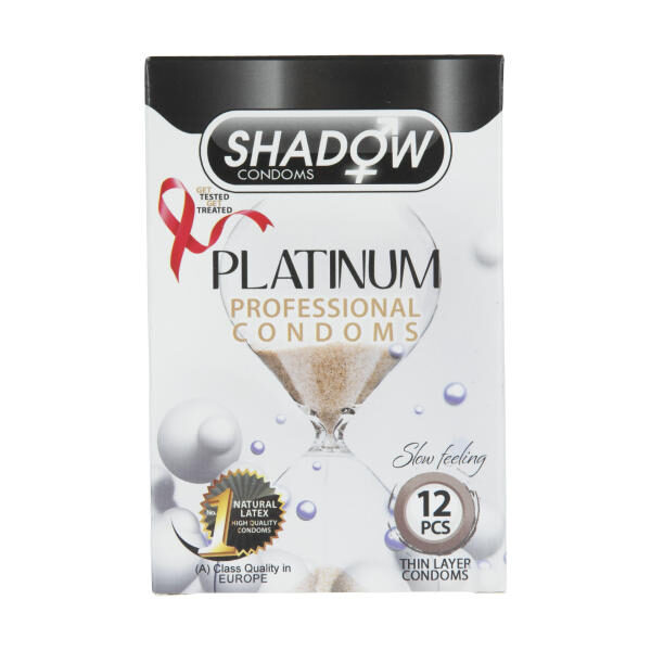 کاندوم شادو 12 تایی تاخیری تنگ کننده پلاتینیوم